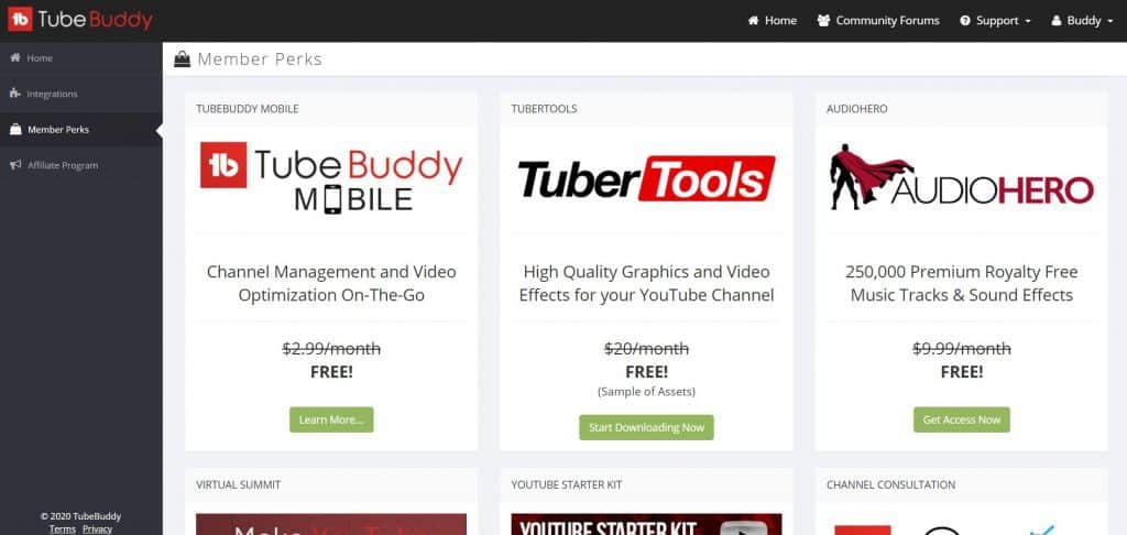 tubebuddy has stock videos included for youtube