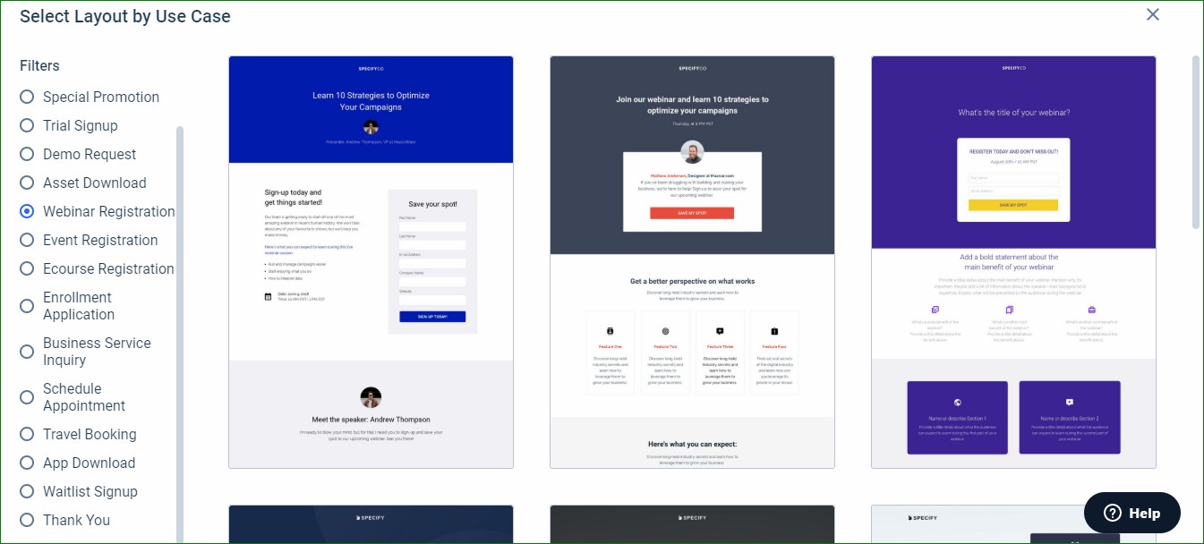 instapage software custom templates landing pages