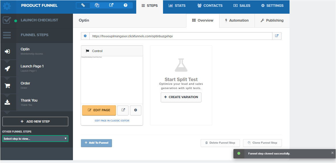 clickfunnels split test