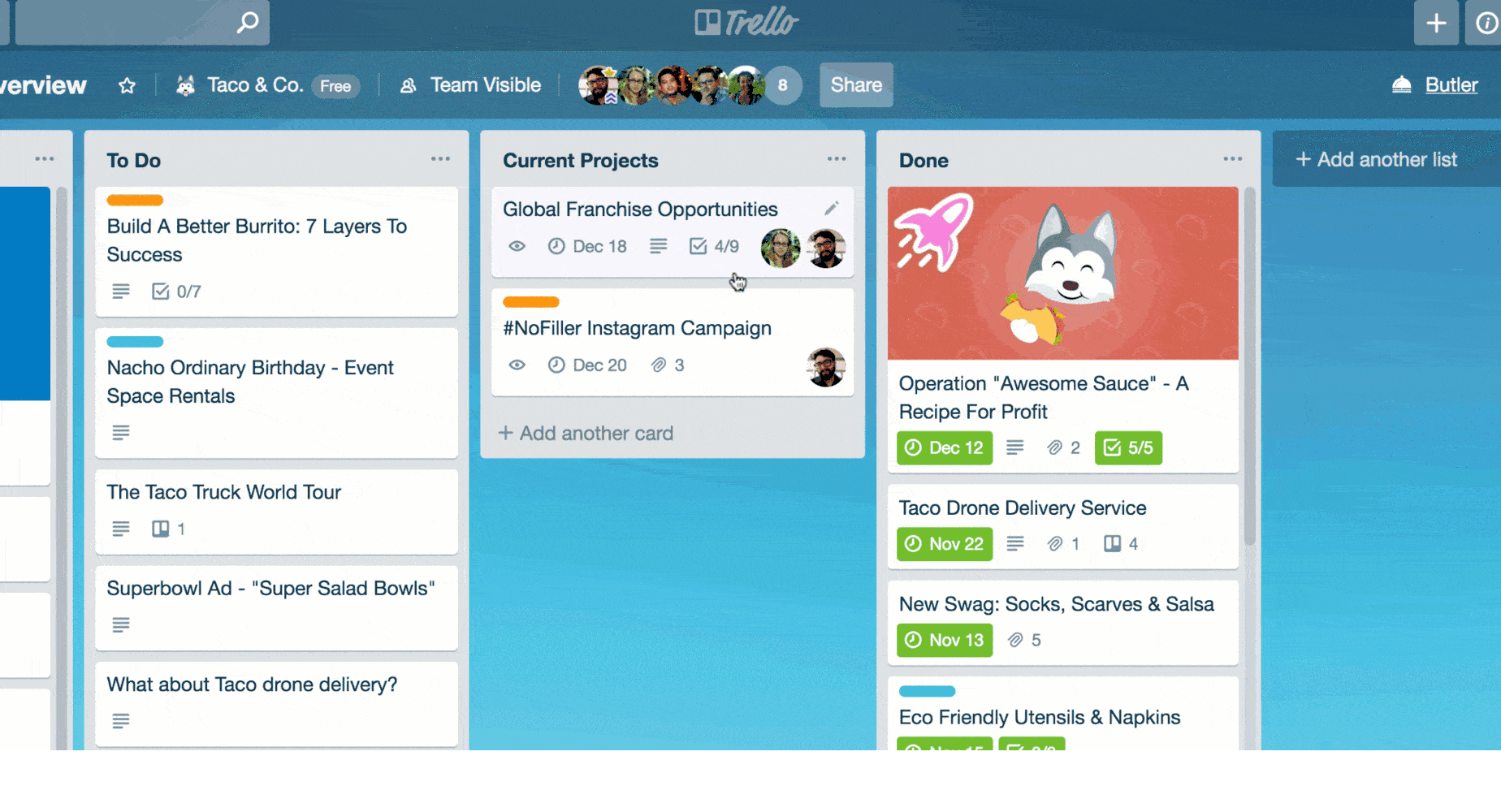 trello dashboard